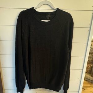 J CREW Mens Crewneck Sweater charcoal grayish black Size Large